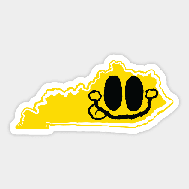 Kentucky Happy Face with tongue sticking out Sticker by pelagio